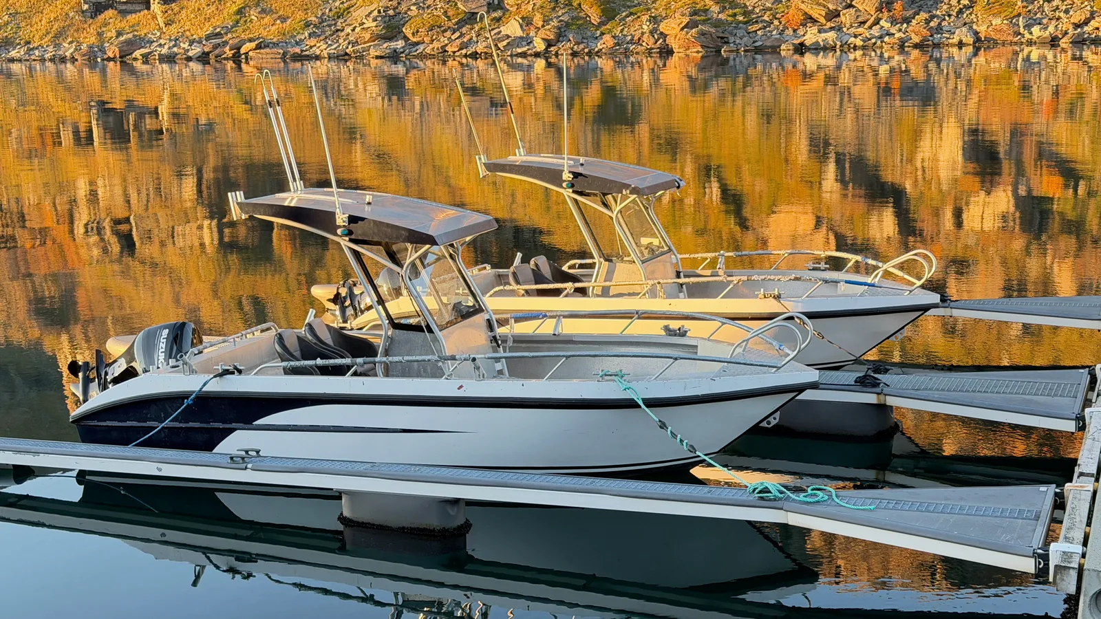 A Gemi open boat moored at Myrfjord.